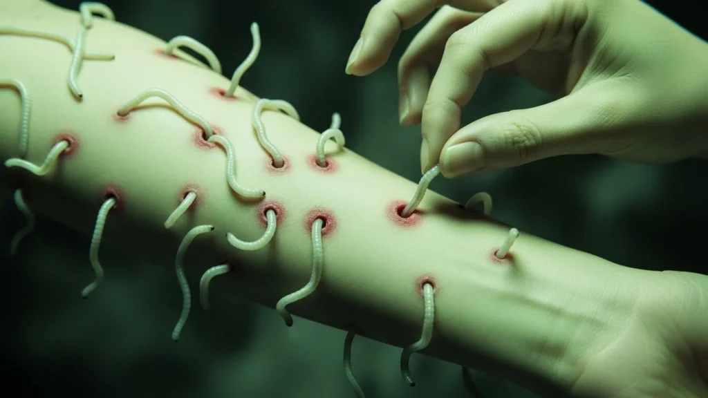 pulling worms out of skin dream meaning