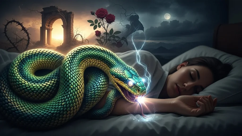 snake biting in dream meaning